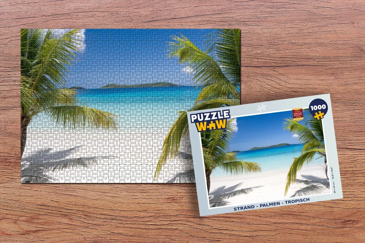 PuzzleWow Legpuzzel 1000 Stuks - Palmen & Tropisch - Multicolor