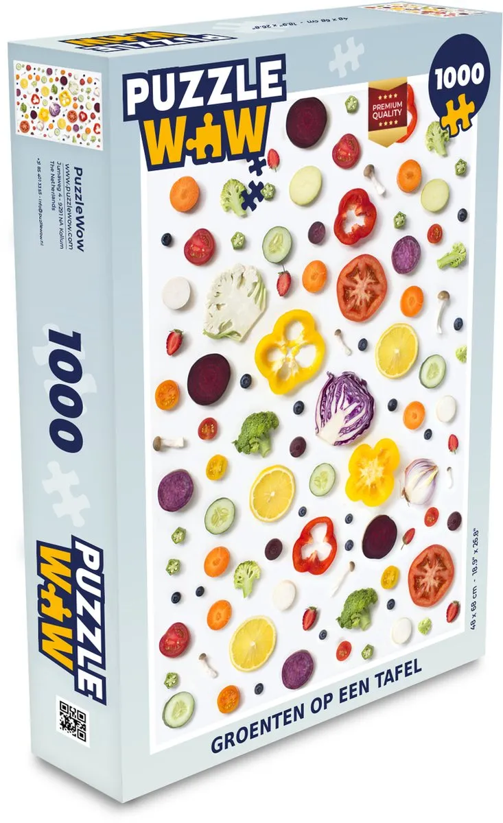 PuzzleWow Groenten op een Tafel Legpuzzel 1000 Stuks