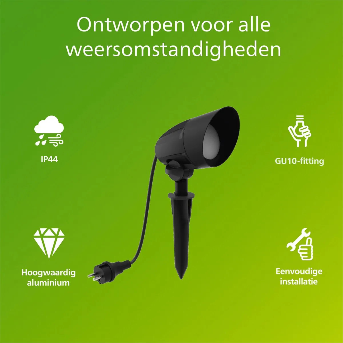 Philips Cylr Grondspot Buitenverlichting Zwart - 2700K - IP44