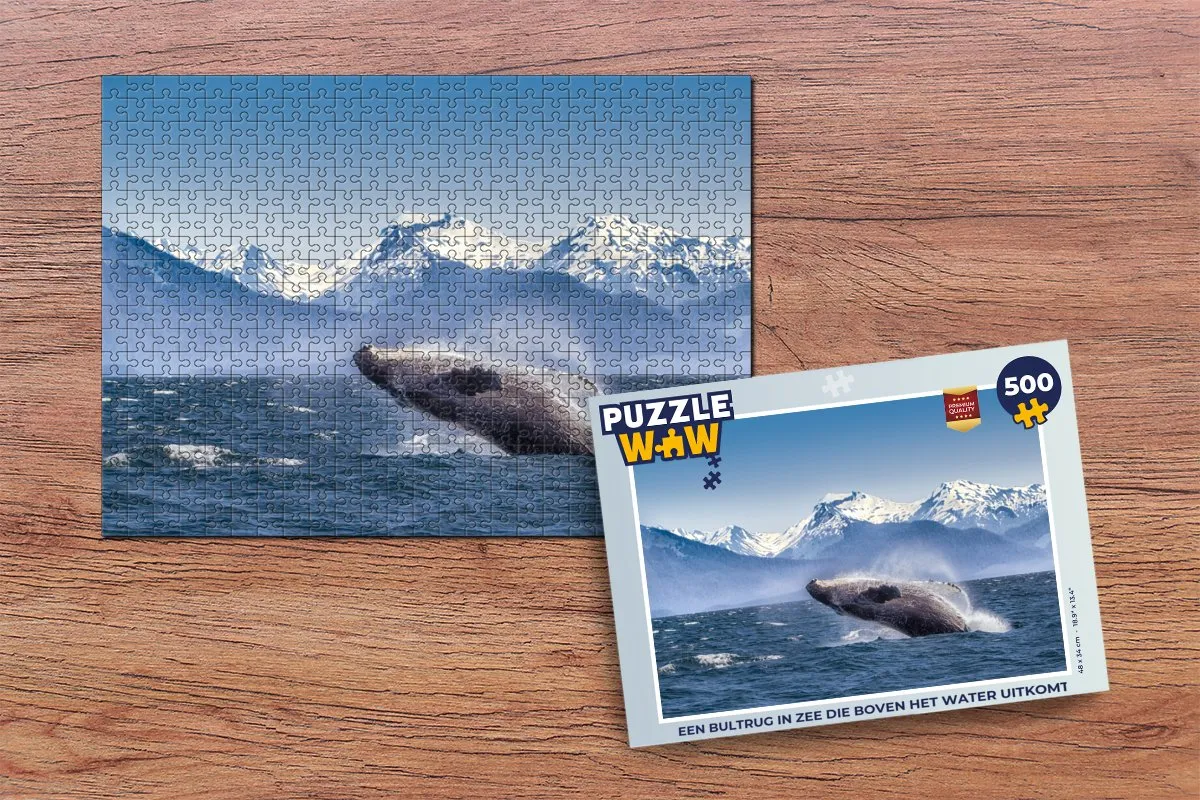 PuzzleWow Legpuzzel Bultrug in zee 500 Stuks - Multicolor
