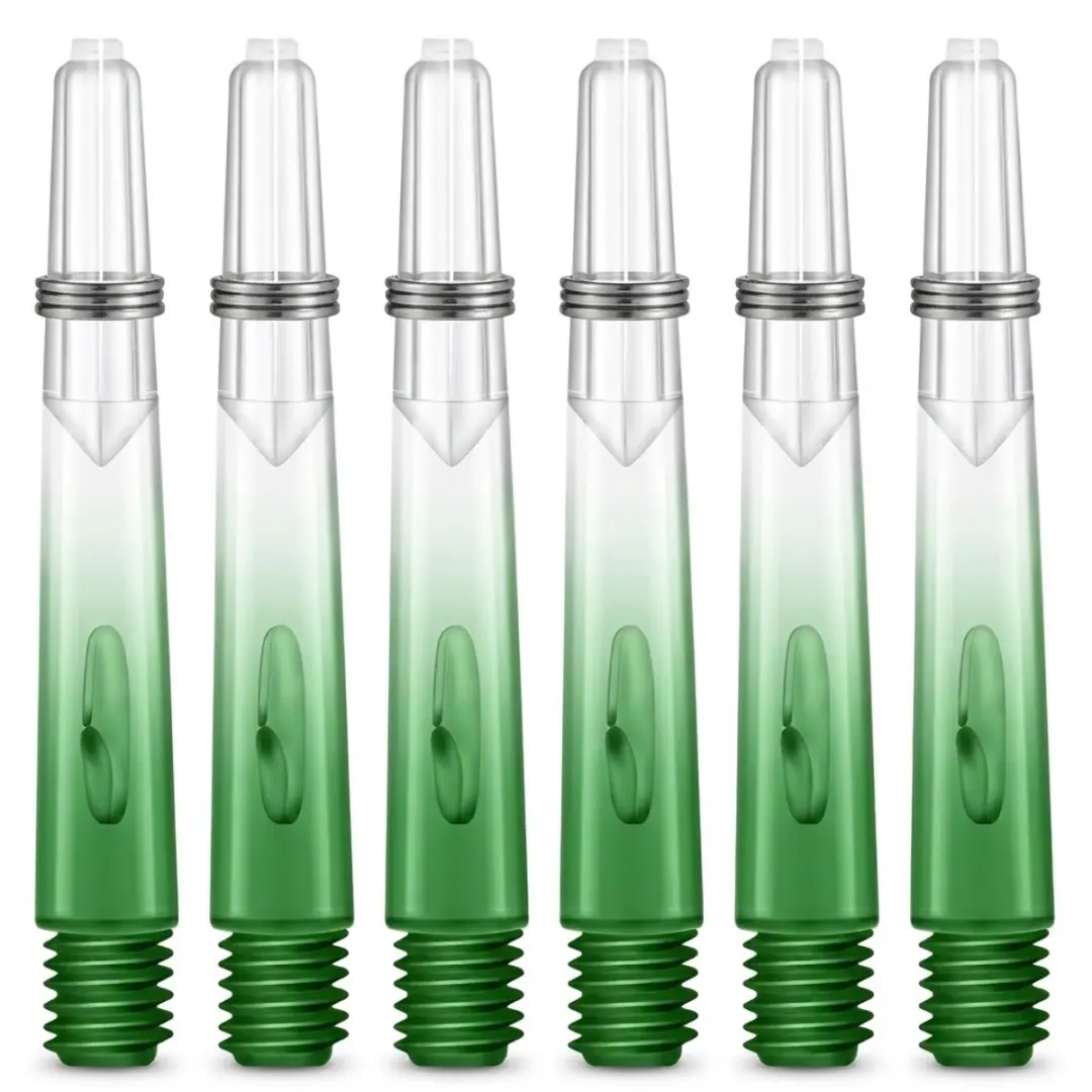 Groen wit transparant kunststof dart shafts 40mm dart shafts set voor heren en d