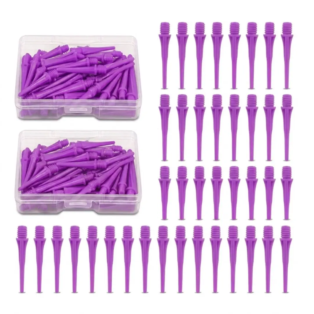 Paarse dart tips soft tip set 120 stuks darts accessoires kunststof dart punten