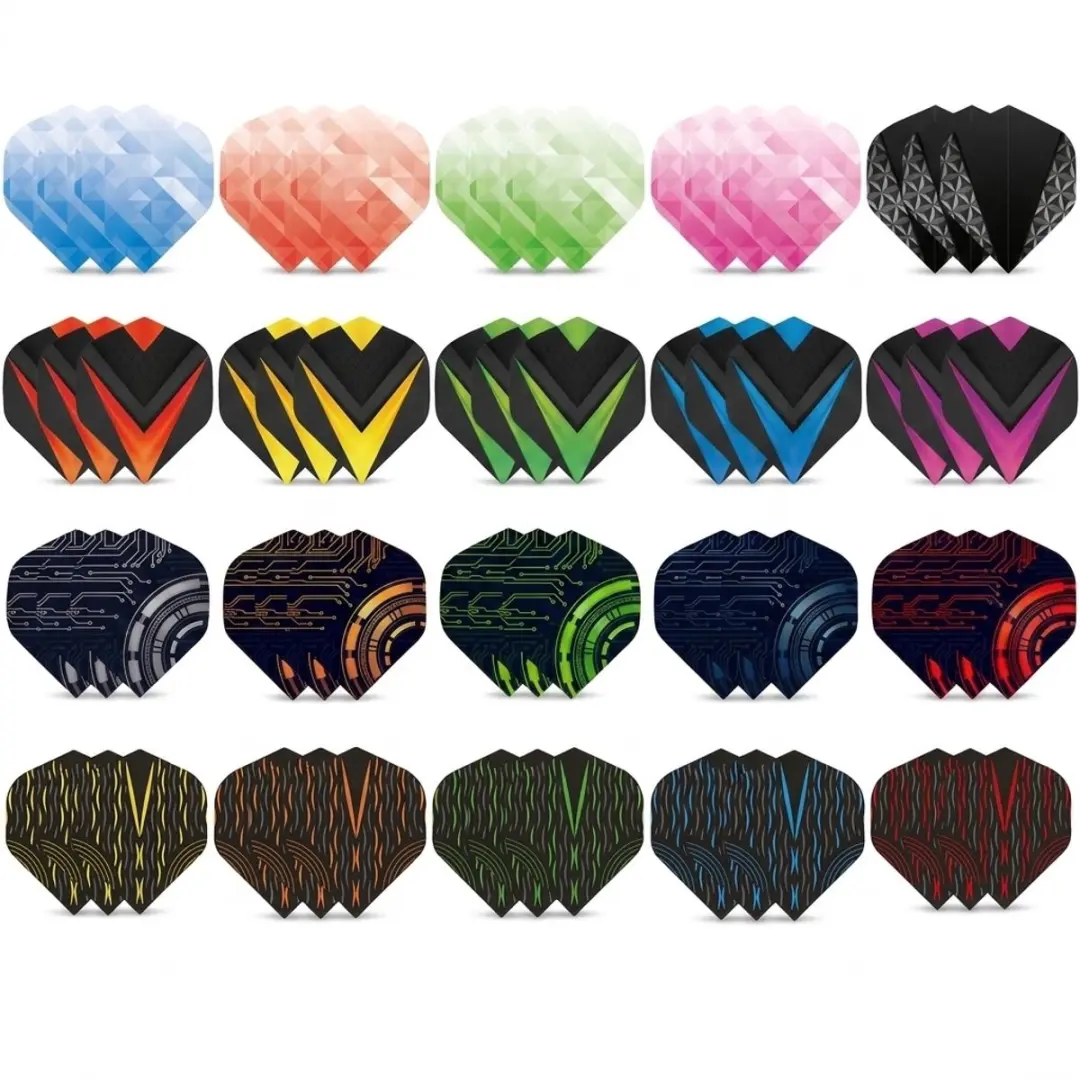 Multicolor dart flights set unisex standaard vorm kunststof vervangende flights