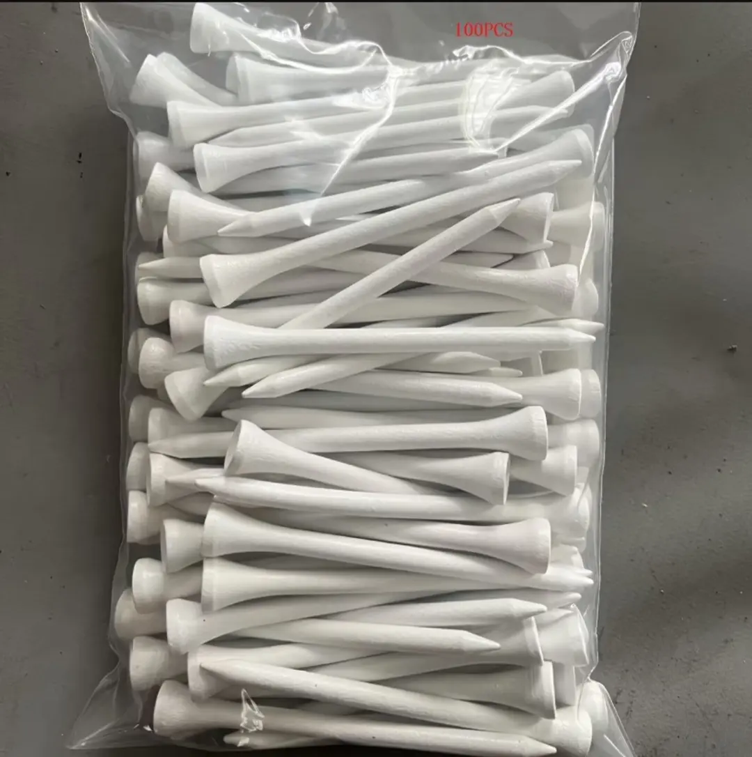 Witte houten golf tees 100 stuks