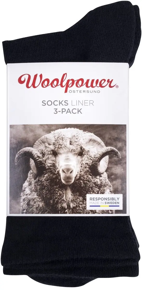 Woolpower Liner Sokken 3-Pack - Zwart - afbeelding 2 van 5