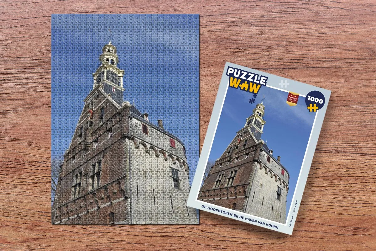 PuzzleWow De Hoofdtoren bij de Haven van Hoorn Legpuzzel 1000 Stuks - Multicolor