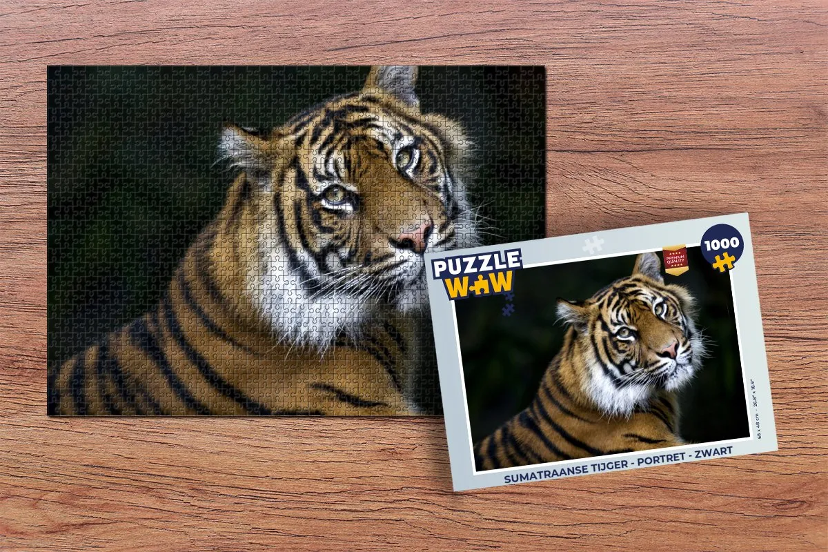 PuzzleWow Tijger Portret Legpuzzel 1000 Stuks - Multicolor