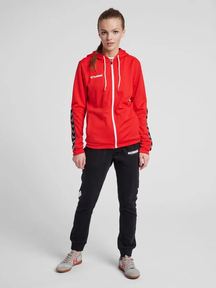 Hummel HmlAUTHENTIC Poly Zip Hoodie Vrouw - TRUE RED - afbeelding 5 van 6