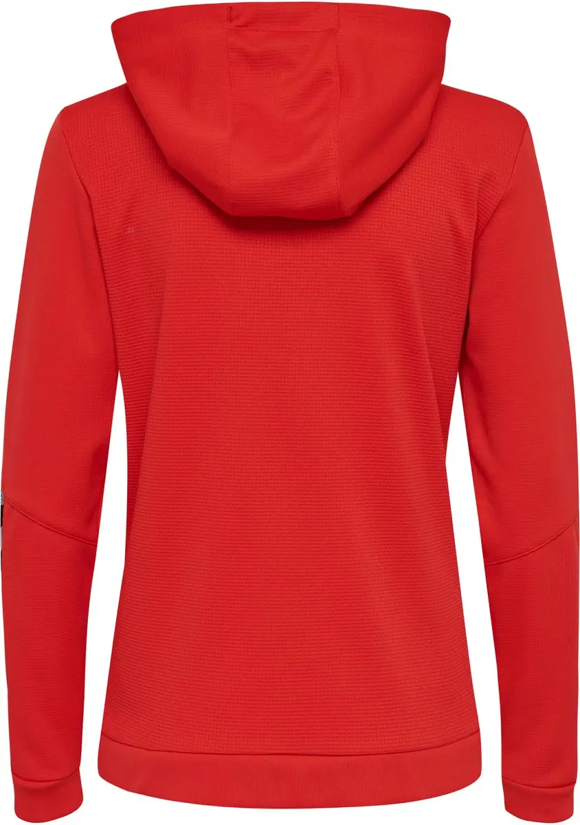Hummel HmlAUTHENTIC Poly Zip Hoodie Vrouw - TRUE RED - afbeelding 3 van 6
