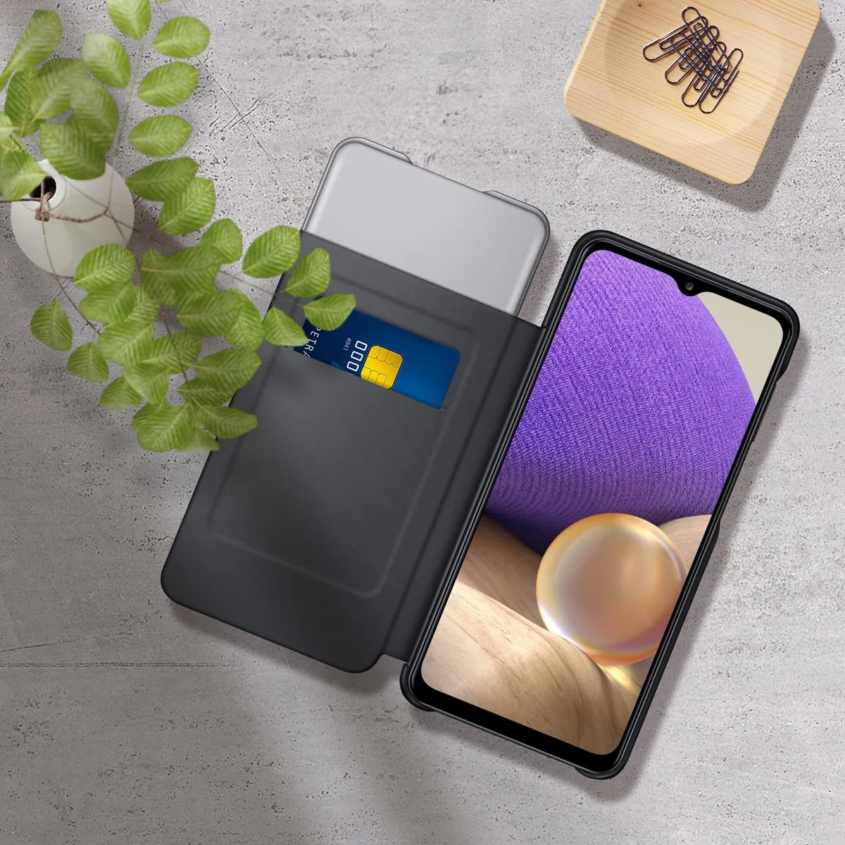 Samsung S-View Wallet Case EF-EA325PBEGEE - Galaxy A32 5G - Zwart - afbeelding 6 van 6