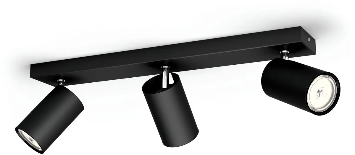 Philips Kosipo Opbouwspot 3-lichts - Zwart