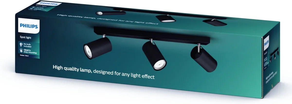 Philips Kosipo Opbouwspot 3-lichts - Zwart