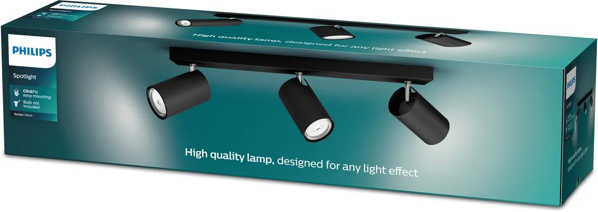Philips Kosipo Opbouwspot 3-lichts - Zwart