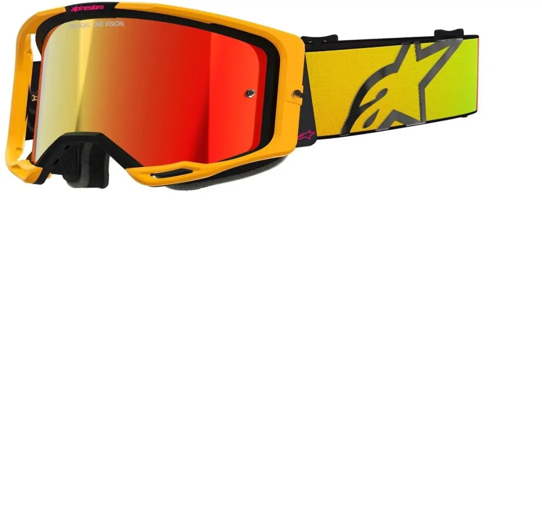 Alpinestars Vision 8 Corp Goggles Geel Roze Mirror