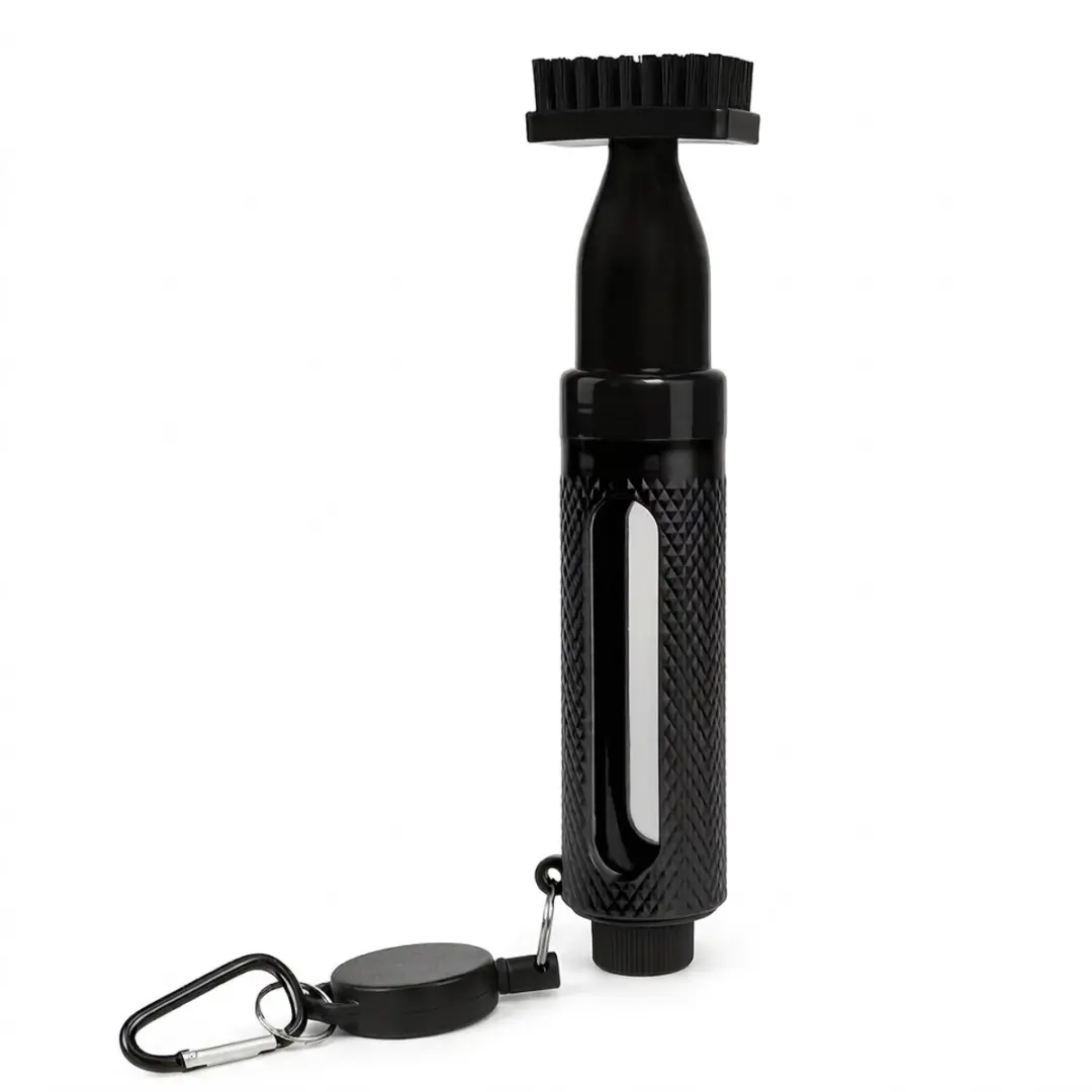 Zwarte golf schoonmaak borstel met waterreservoir unisex golf club reiniger met