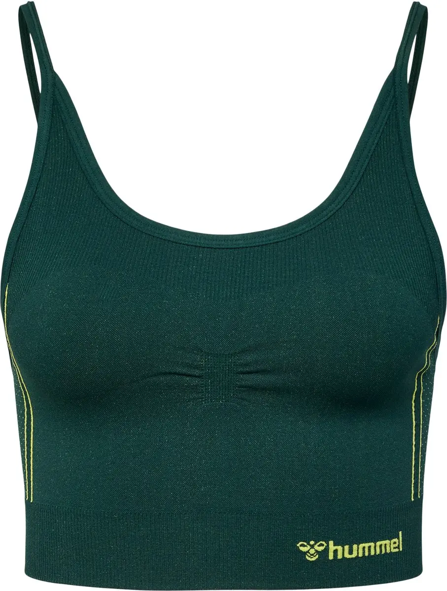 Hummel MT Zome Naadloze Sportbeha - XS - Deep Teal/Sulphur Spring - afbeelding 5 van 6
