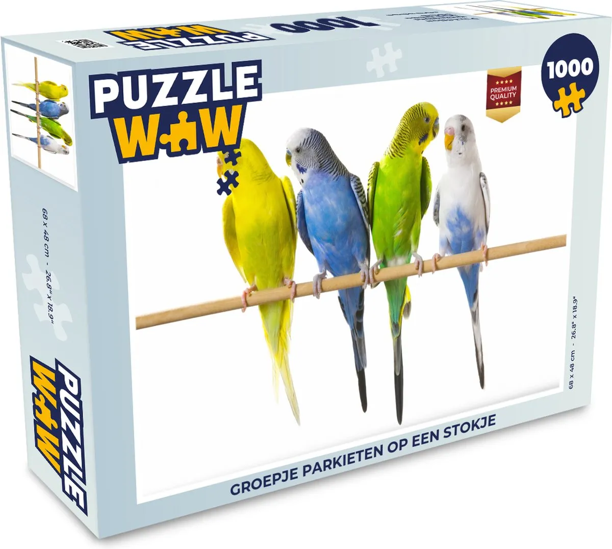 PuzzleWow Legpuzzel Parkieten op een stokje 1000 Stuks