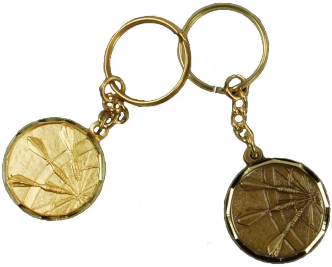 Bull's Dartboard Keyring Gold