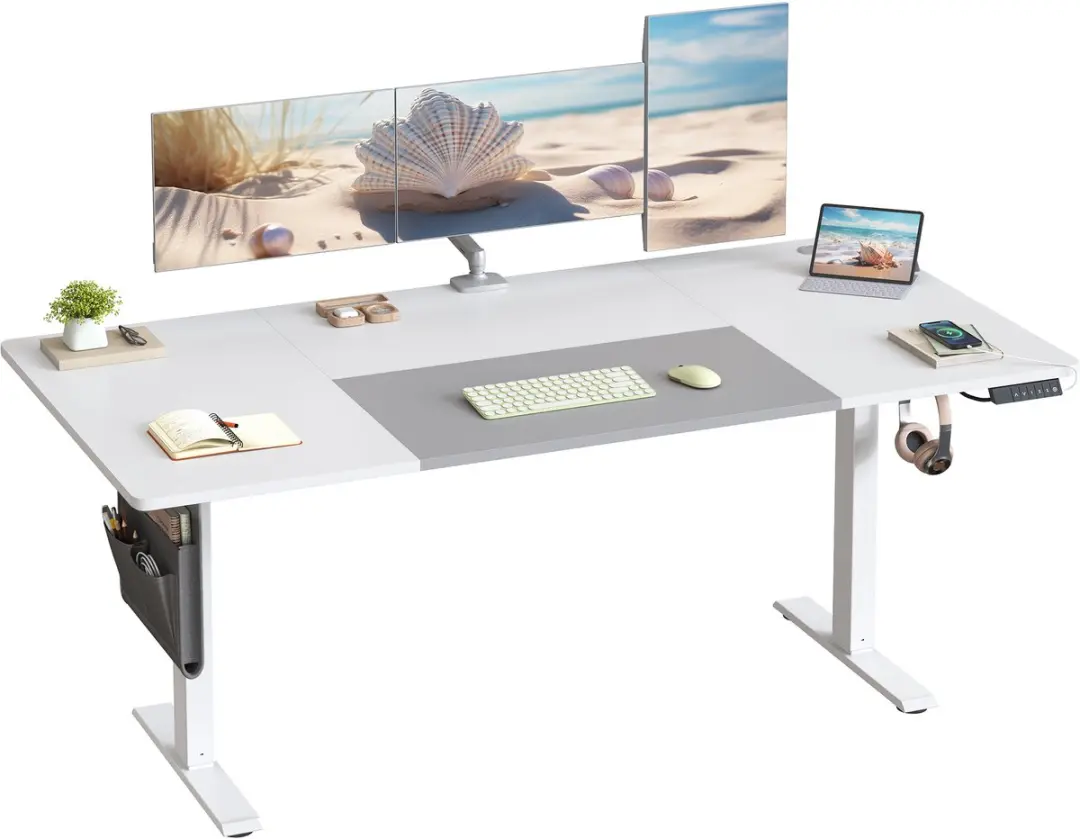 SONGMICS - Zit Sta Bureau - Elektrisch - 180 x 80 cm - Geheugenfunctie - USB-C Aansluiting