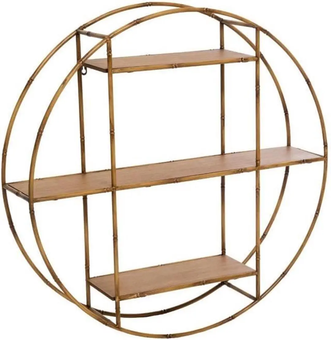 Asco ronde wandplank in metaal en hout
