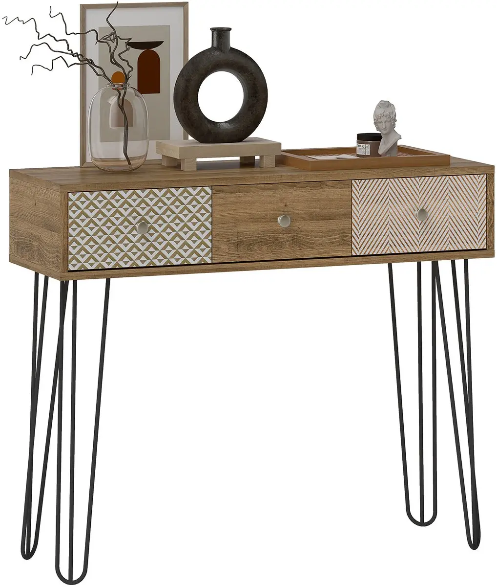 HOMCOM-Consoletafel-Spaanplaat-90x30x75cm-Bruin