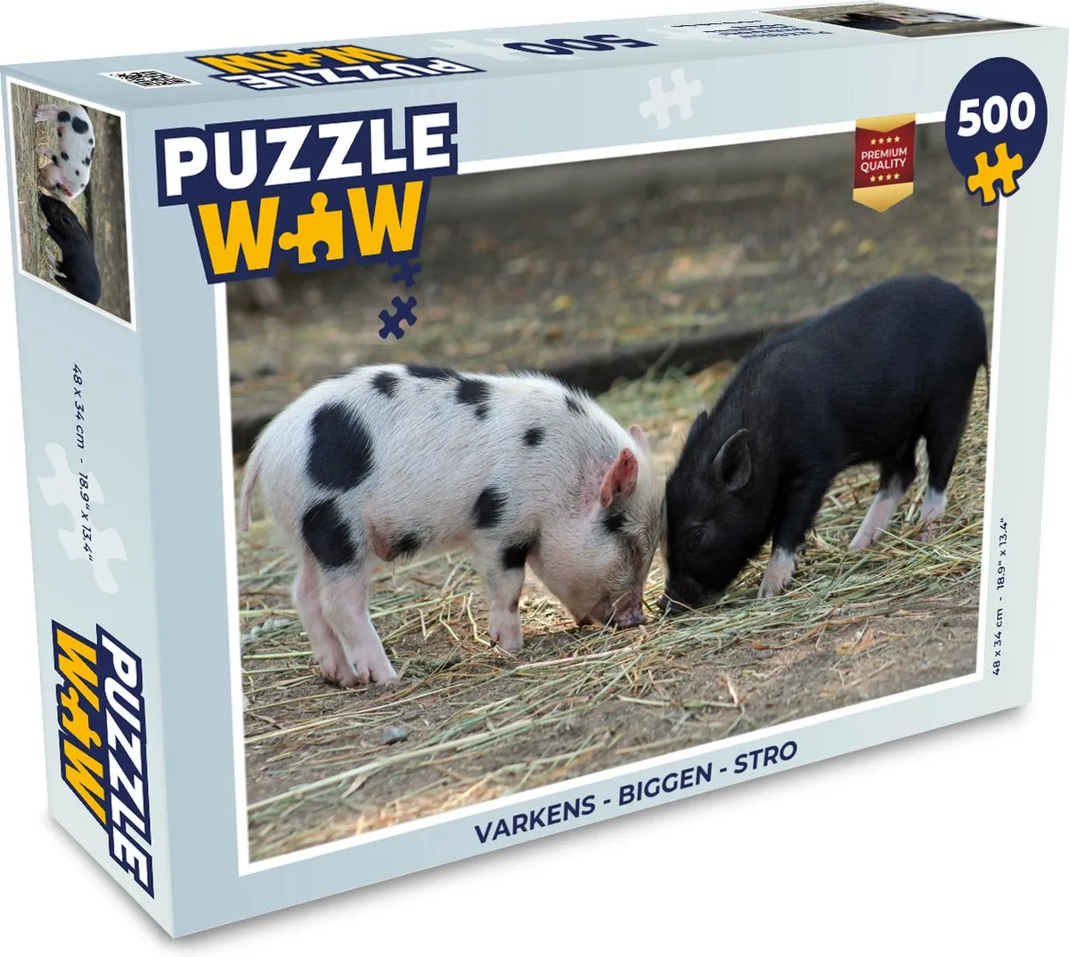 PuzzleWow Varkens Biggen Stro Legpuzzel 500 Stuks