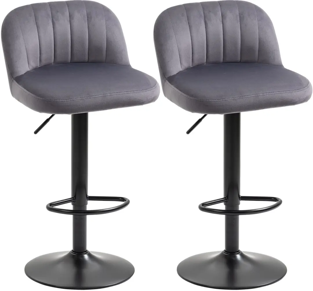 HOMCOM-Barkruk-Polyester-43x45x101cm-Grijs