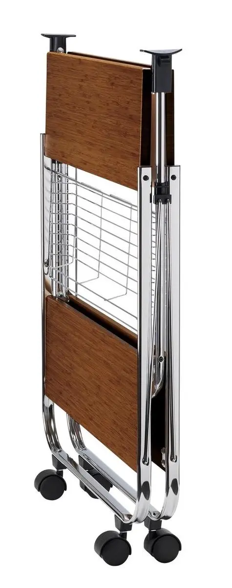 Wenko Dinette Deluxe Serveerkar 70cm - Bruin/Zilver - afbeelding 2 van 2