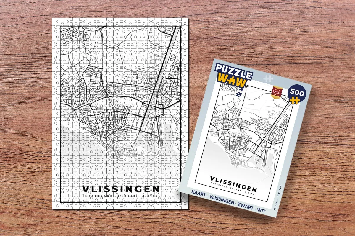 PuzzleWow Vlissingen Legpuzzel 500 Stuks - Multicolor