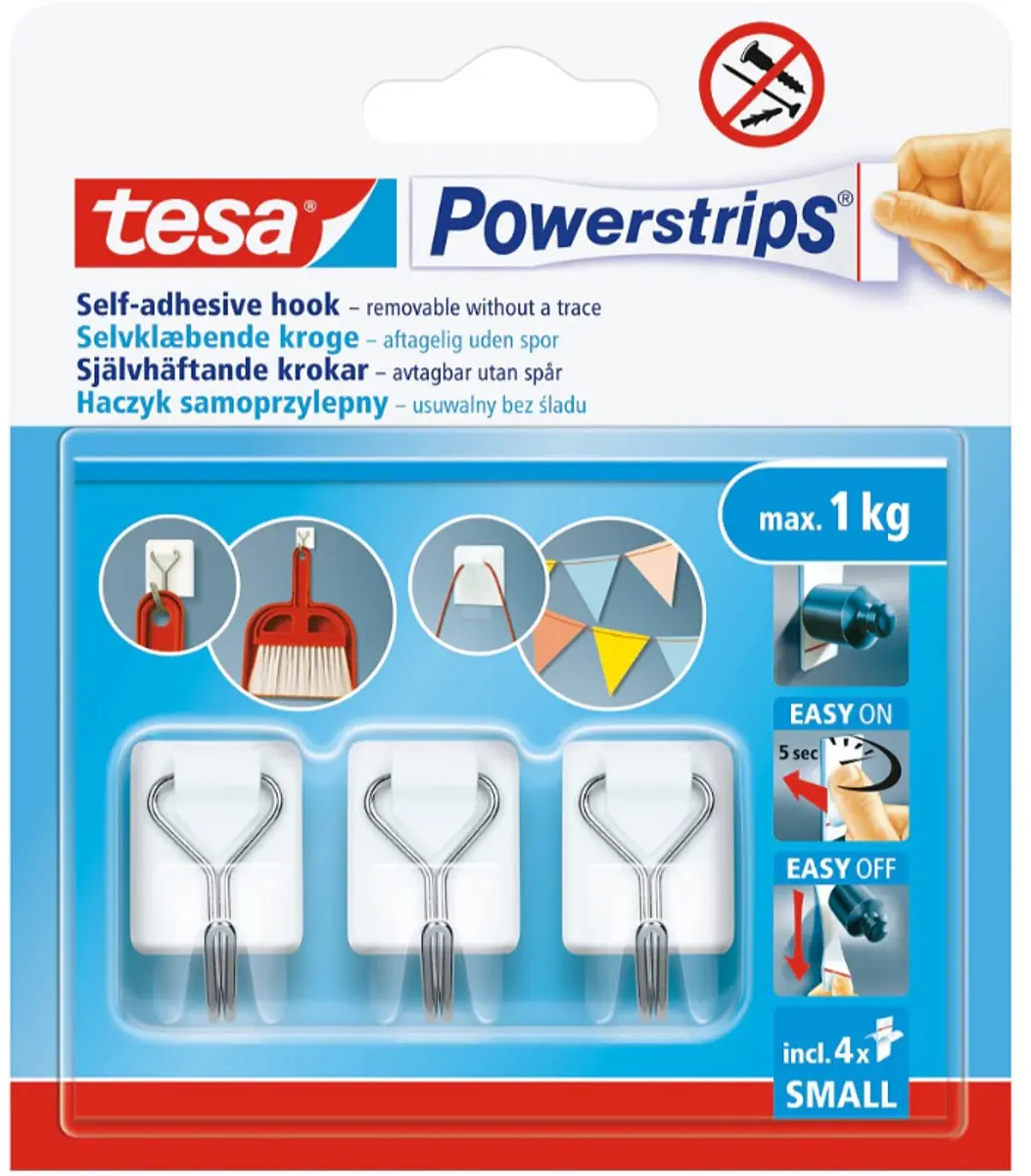 Tesa Powerstrips Draadhaken Wit