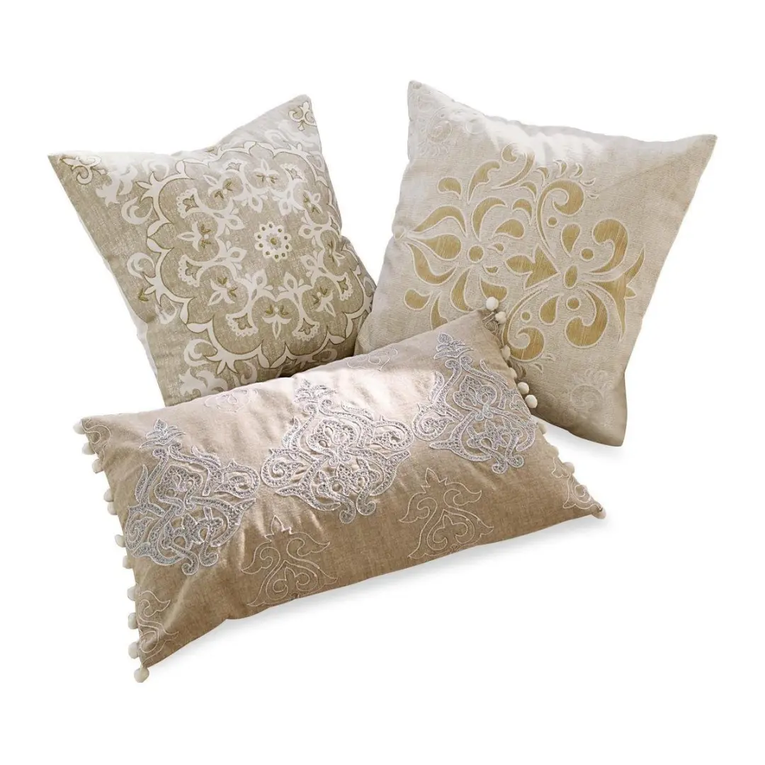 Loberon Emelin Kussenhoes Set - 3 Stuks - Crème - afbeelding 3 van 6