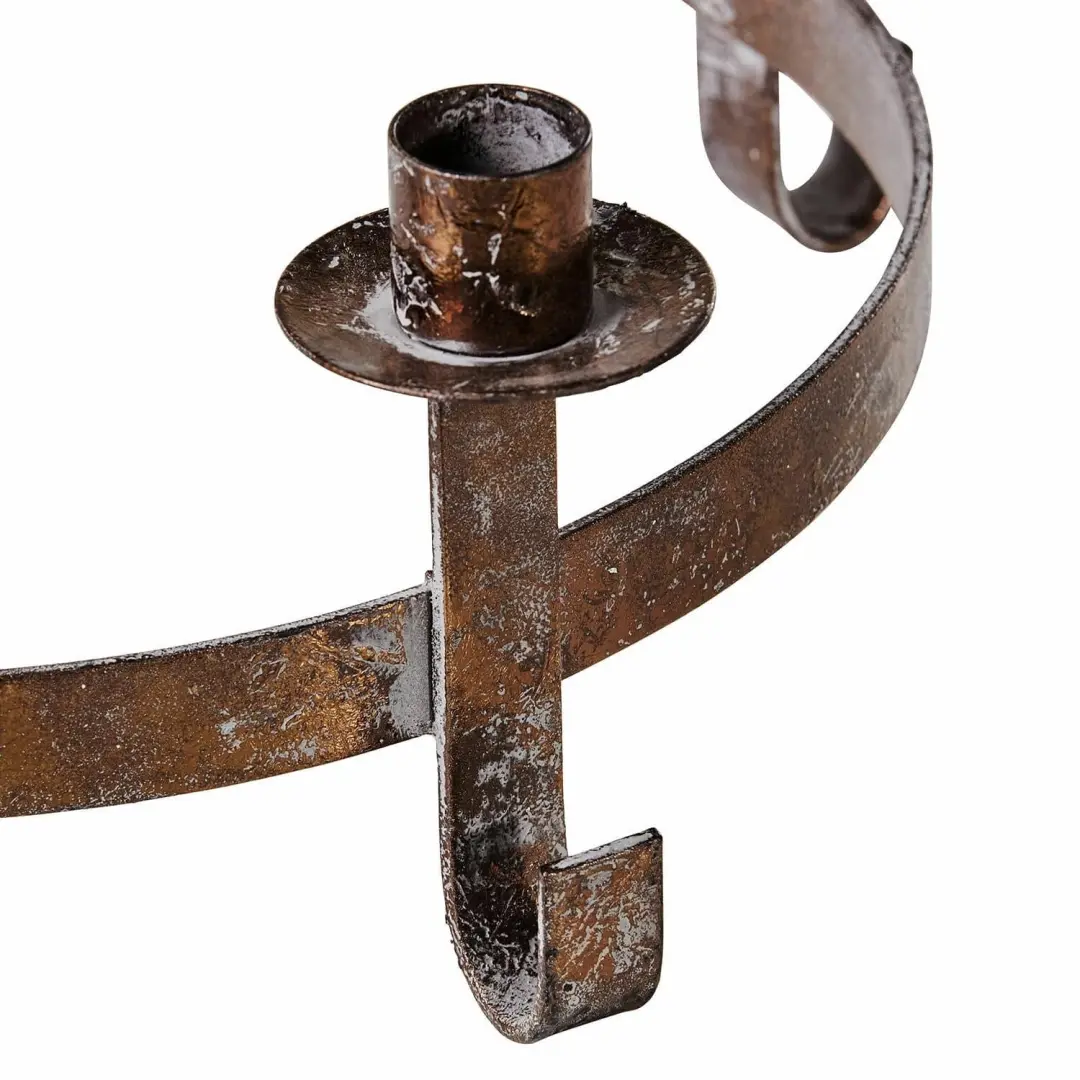 Loberon Kaarsenkrans Ivremont Plateau - 38,5cm Antiekkoper - afbeelding 5 van 6