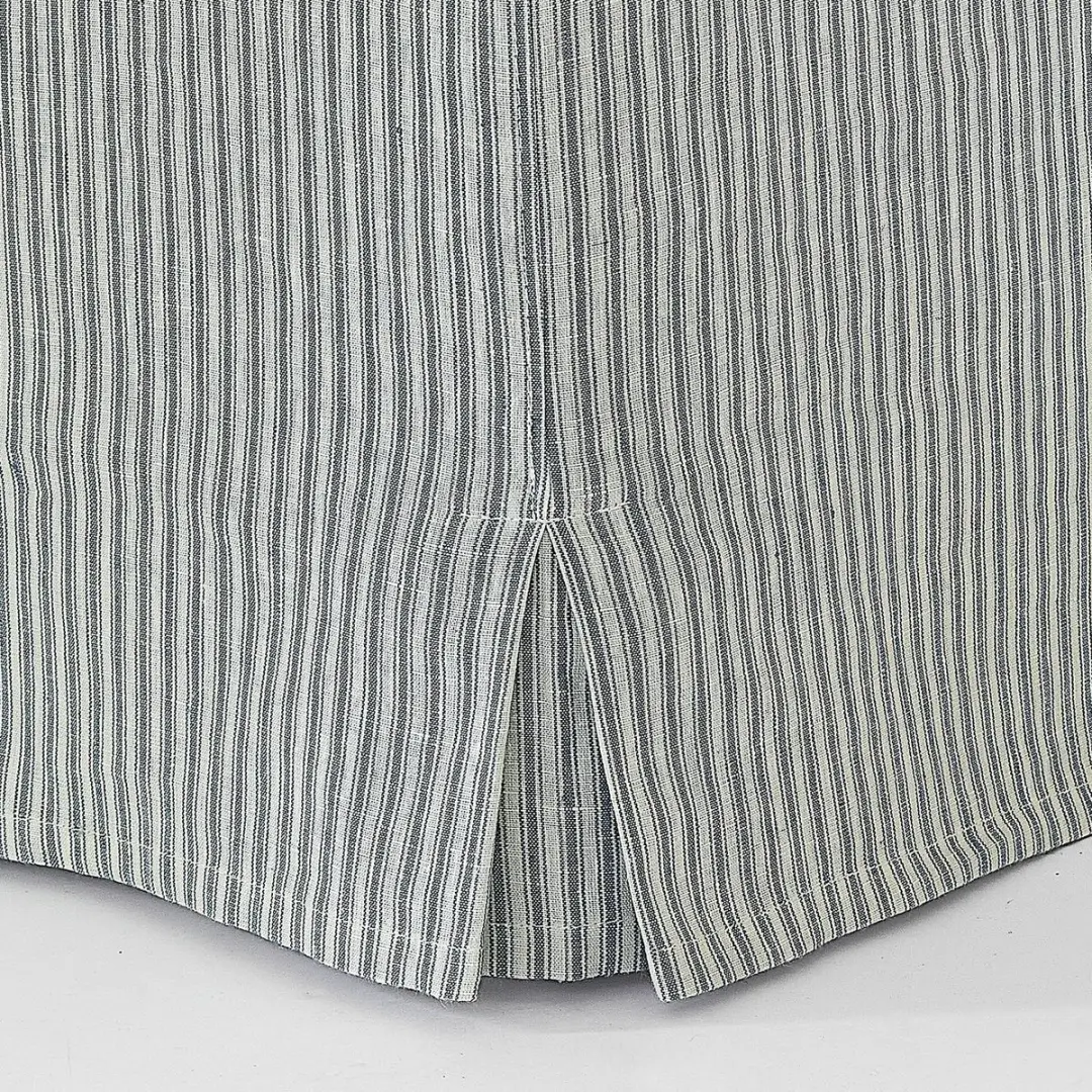 Loberon Ulysette Poef - wit/blauw - afbeelding 4 van 6