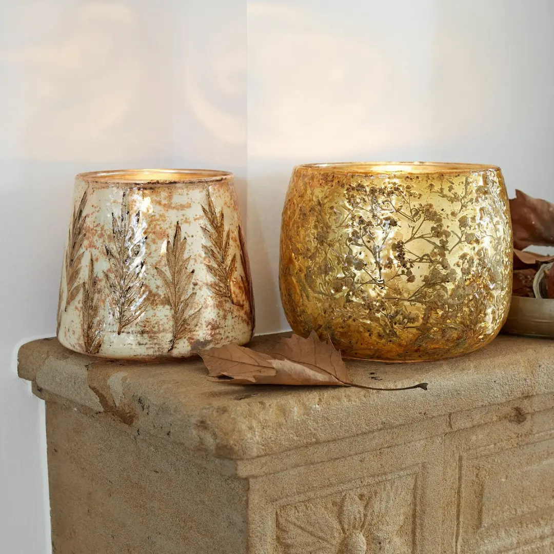 Loberon Windlichtset 2 Stuks - Hivalen Ø14cm Goud - afbeelding 4 van 5