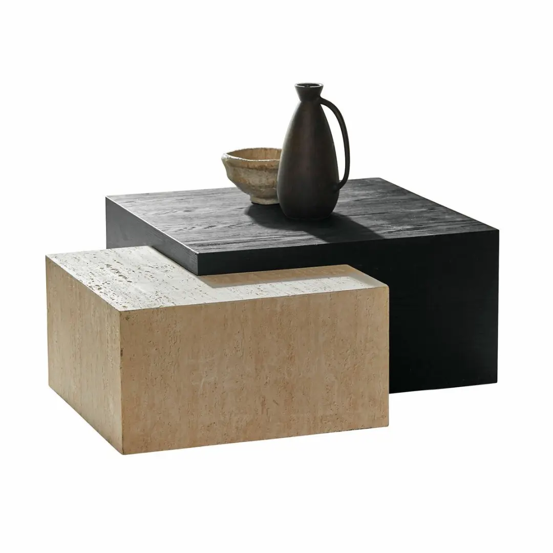 Loberon Caleneuve Salontafel - Zwart/Beige - afbeelding 5 van 6