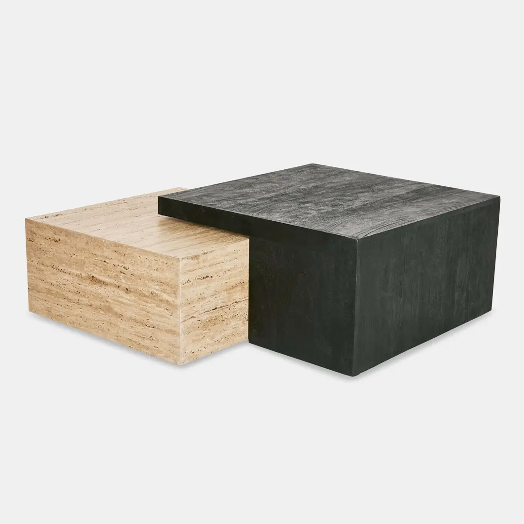 Loberon Caleneuve Salontafel - Zwart/Beige - afbeelding 2 van 6