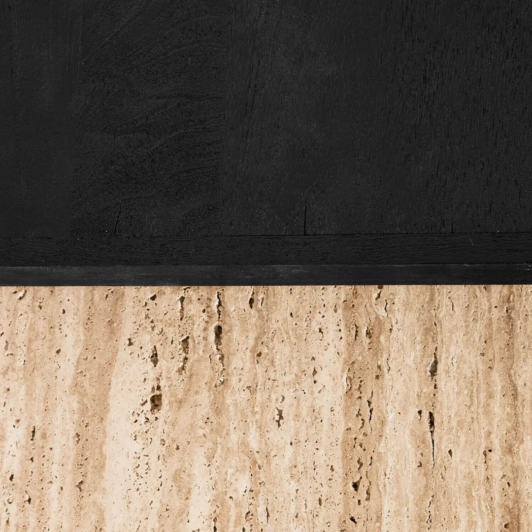 Loberon Caleneuve Salontafel - Zwart/Beige - afbeelding 3 van 6