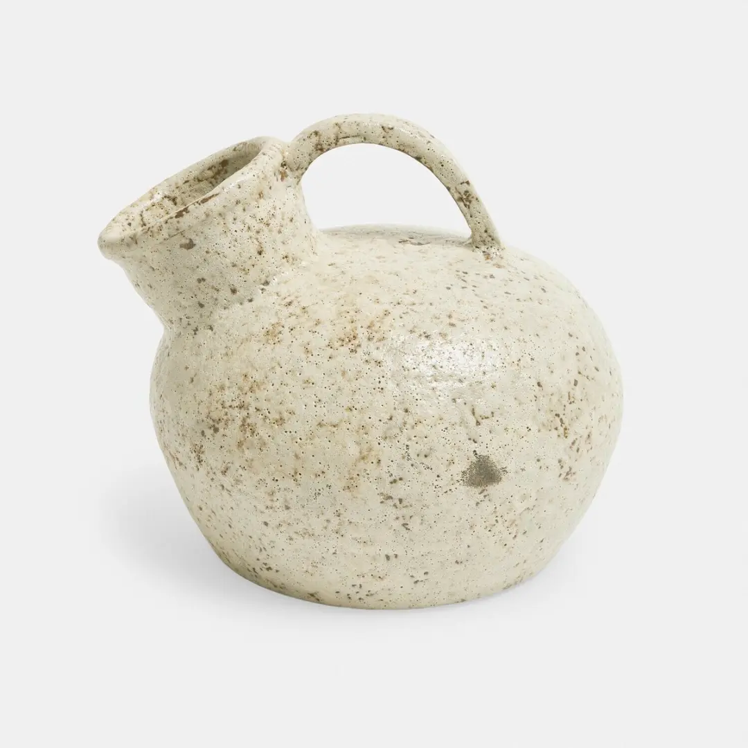 Loberon Gravière Vase 2er Set - Ø28cm - Antiekcrème - afbeelding 5 van 5