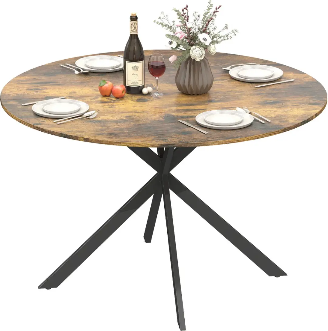 HOMCOM ronde eettafel met X-poten voor 4 personen