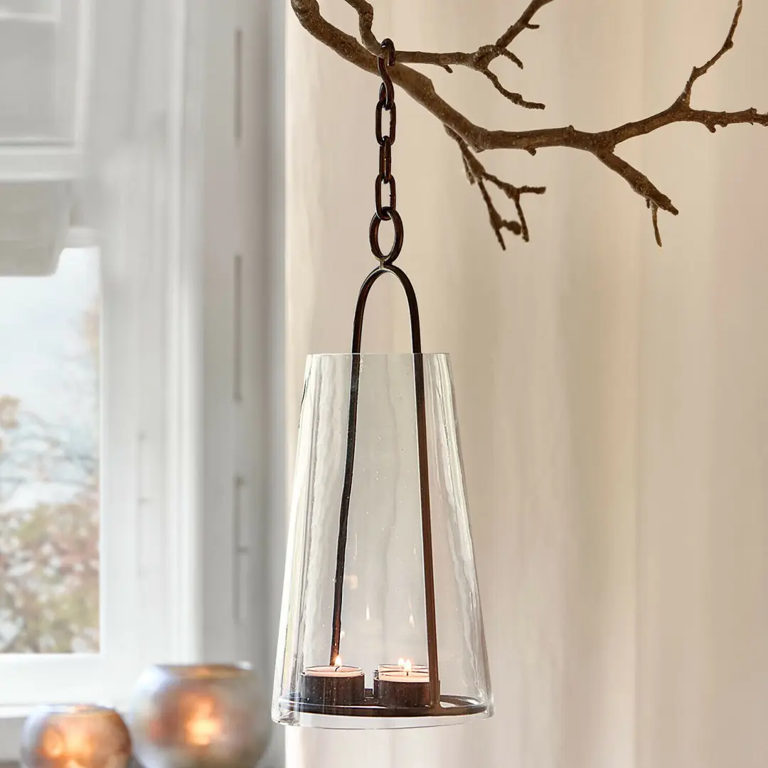 Loberon Elorwen Hangwindlicht - 14.5cm Antiekbrons - afbeelding 3 van 4