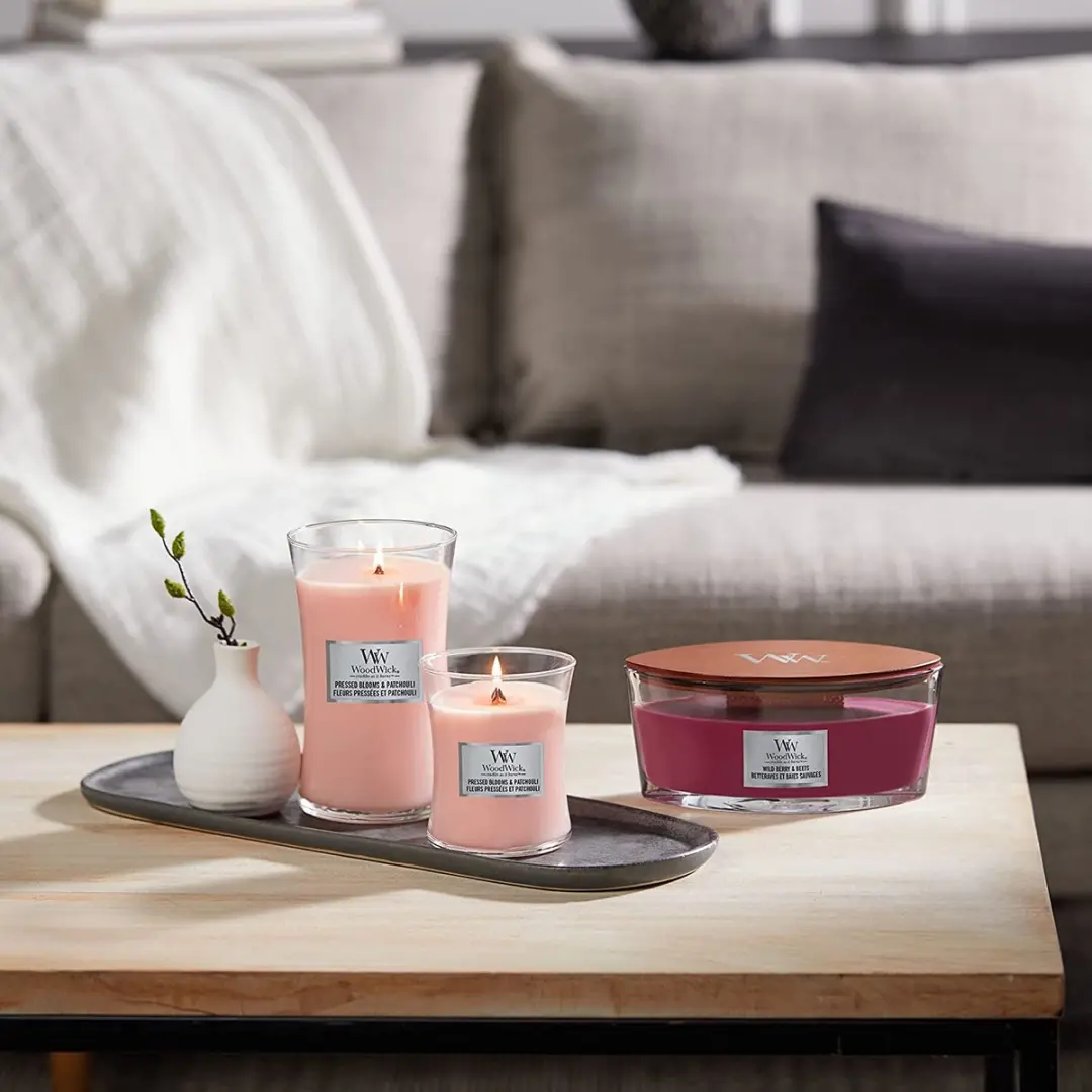 WoodWick Heartwick Flame Ellipse Geurkaars Wild Berry & Beets - 50 uur - afbeelding 5 van 5