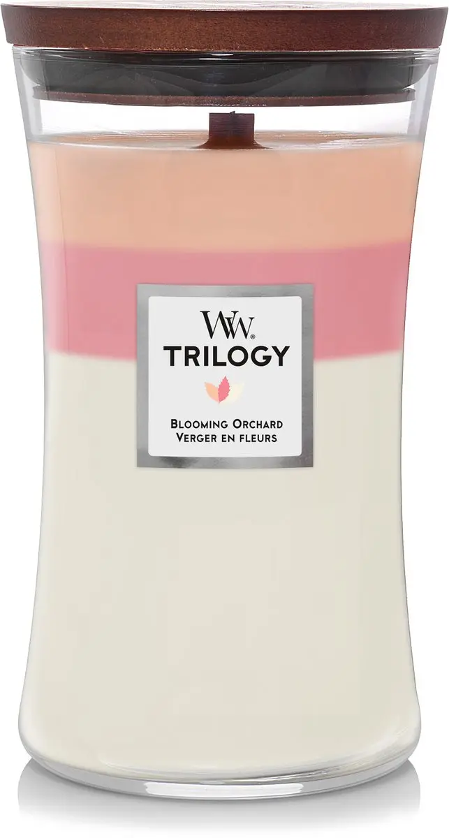 WoodWick Large Hourglass Trilogy Geurkaars Blooming Orchard