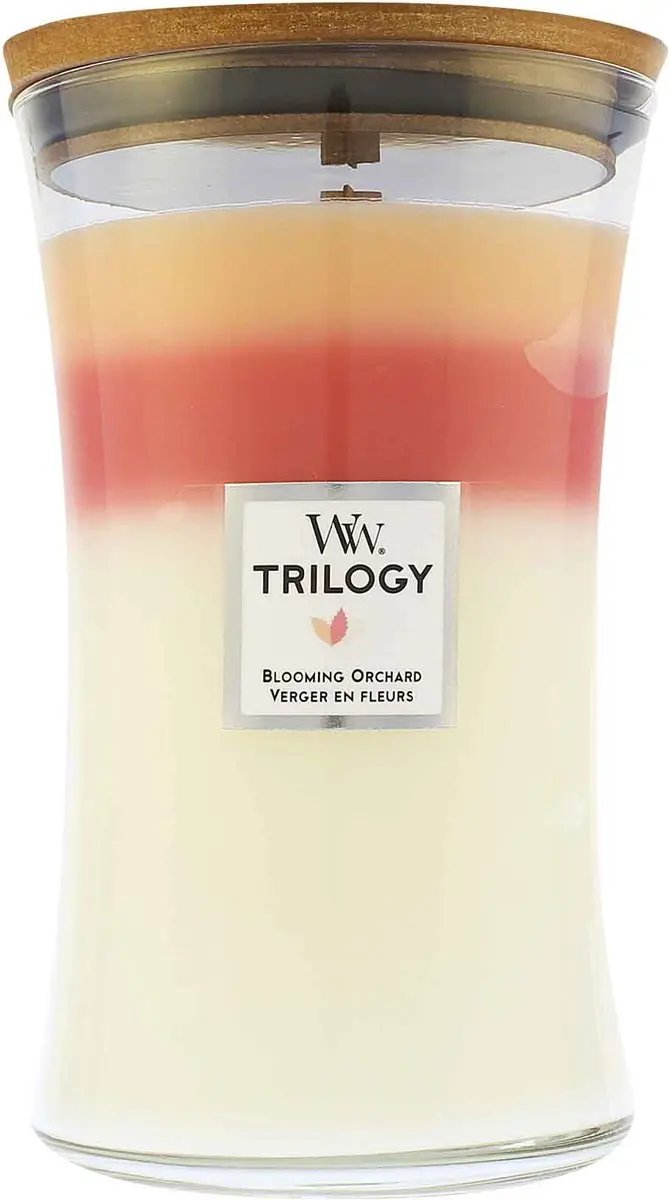 WoodWick Large Hourglass Trilogy Geurkaars Blooming Orchard - afbeelding 4 van 4