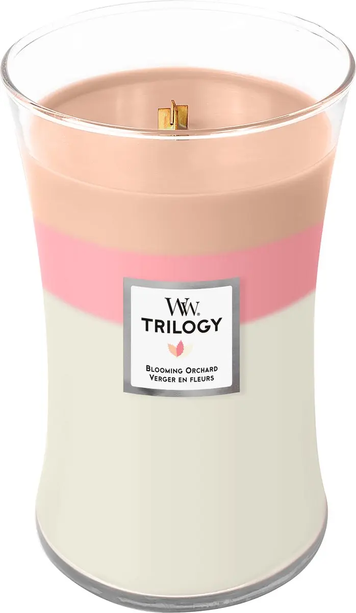 WoodWick Large Hourglass Trilogy Geurkaars Blooming Orchard - afbeelding 2 van 4