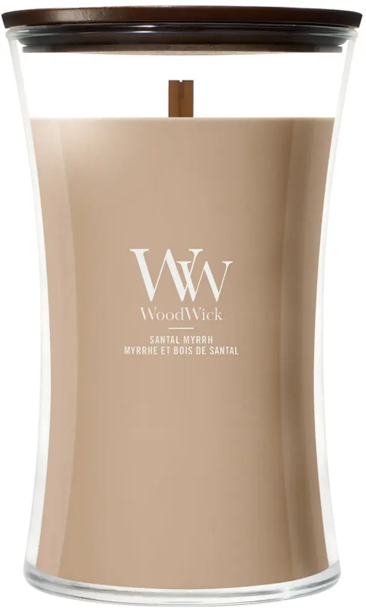 WoodWick Santal Myrrh Grote Geurkaars 130u