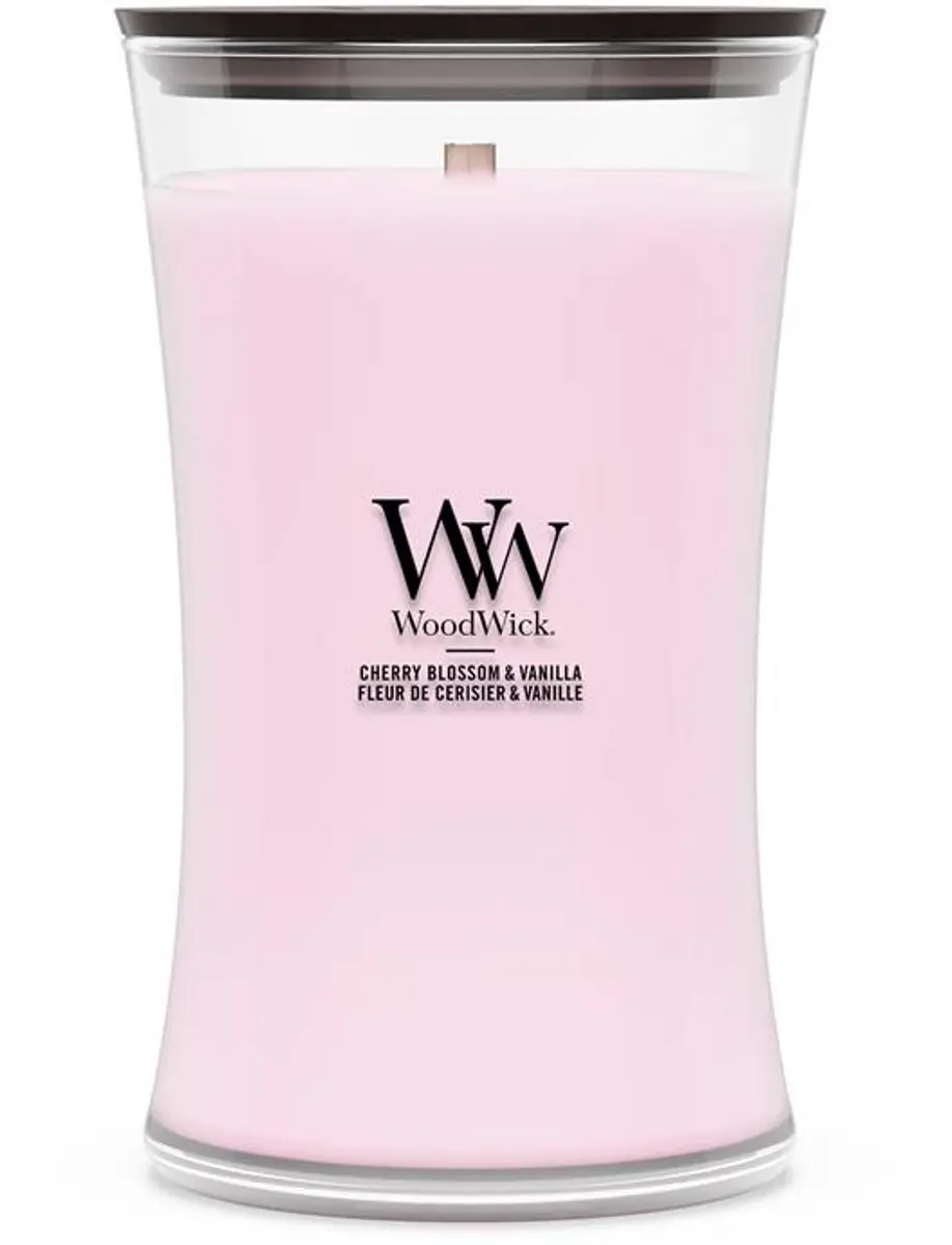 Woodwick Cherry Blossom & Vanilla Geurkaars - 130 Branduren - afbeelding 5 van 5