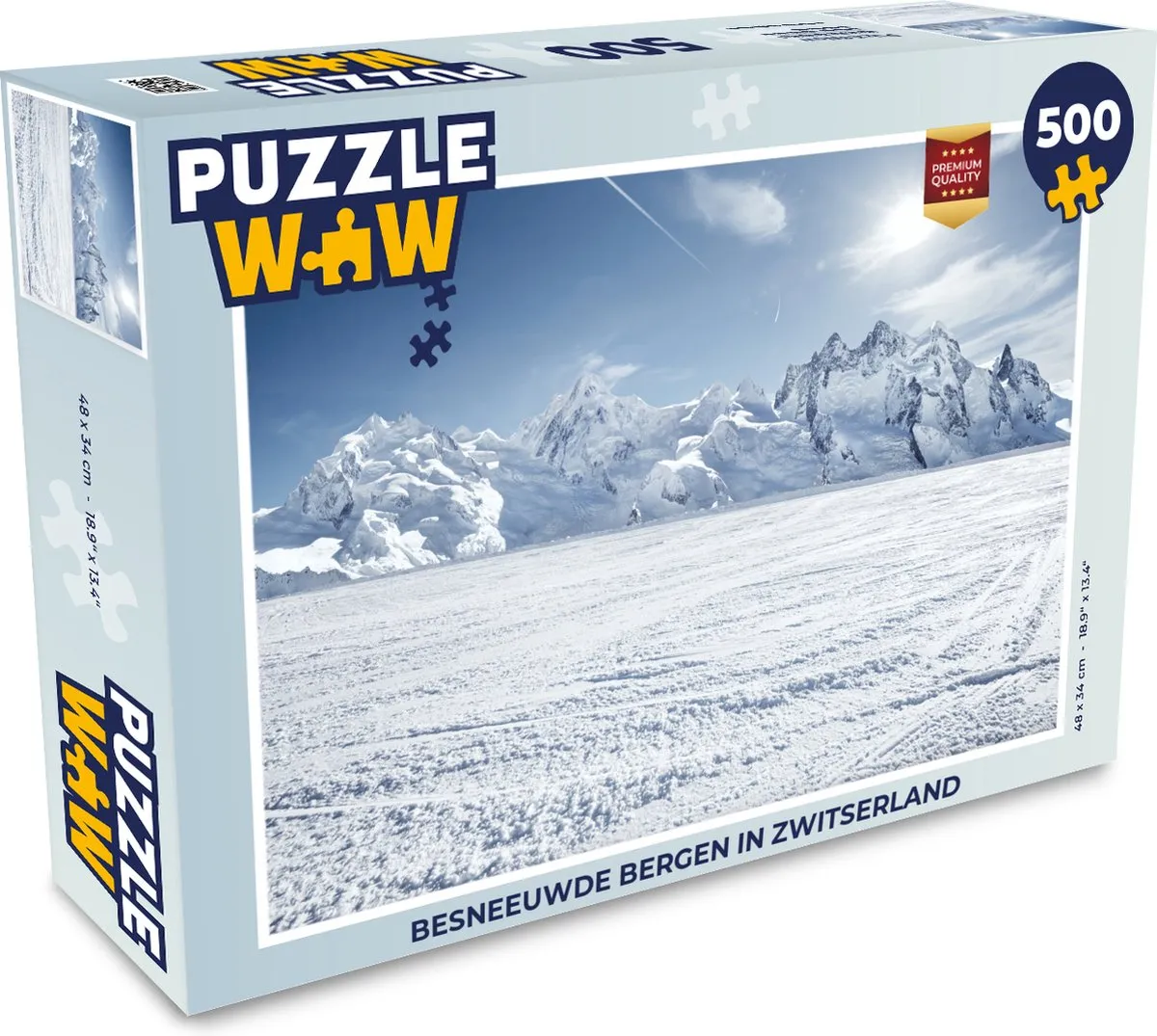PuzzleWow Besneeuwde bergen Zwitserland Legpuzzel 500 Stuks