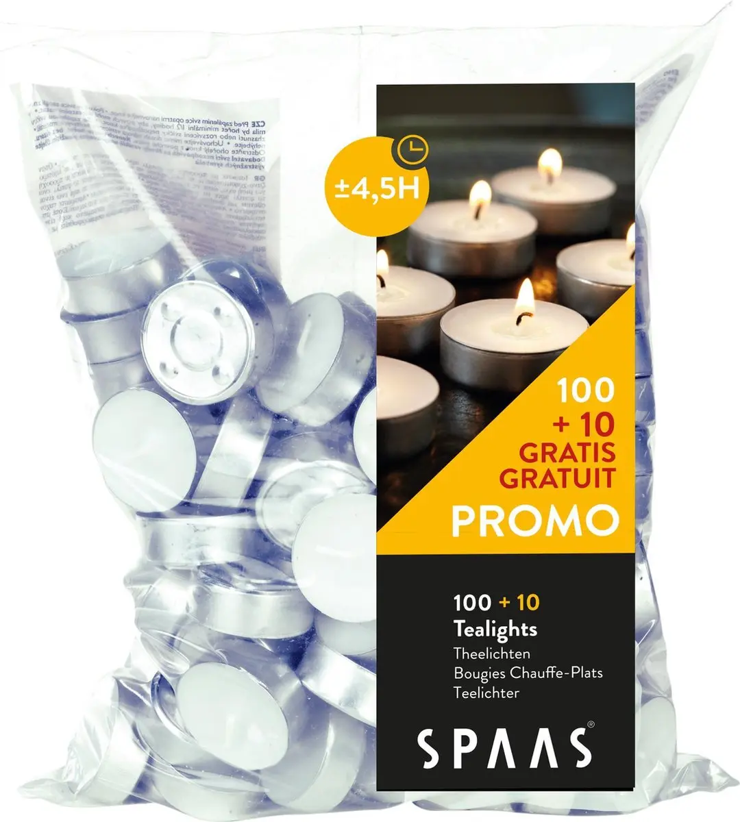 Spaas Theelichtjes Wit