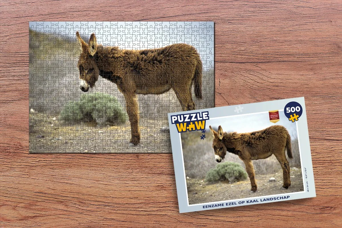 PuzzleWow Legpuzzel Eenzame Ezel 500 Stuks - Multicolor
