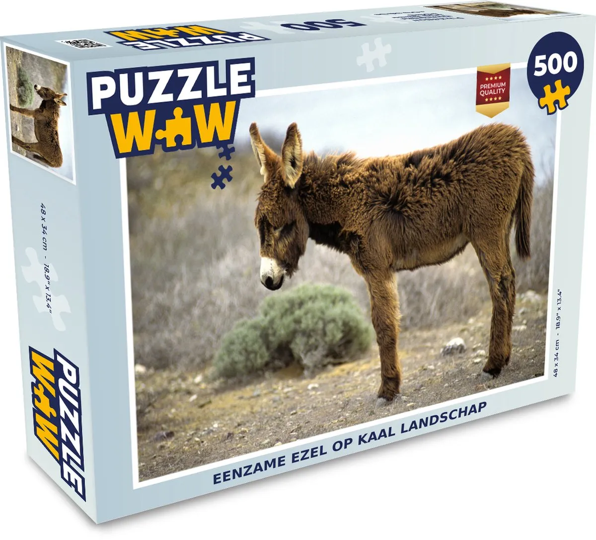 PuzzleWow Legpuzzel Eenzame Ezel 500 Stuks